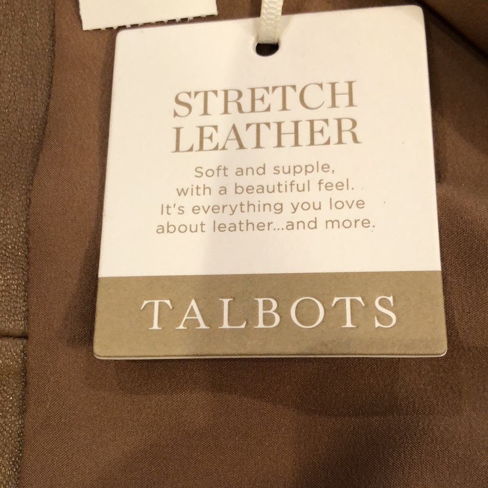 Talbots NWT Tan Leather Skirt - Picture 6 of 8